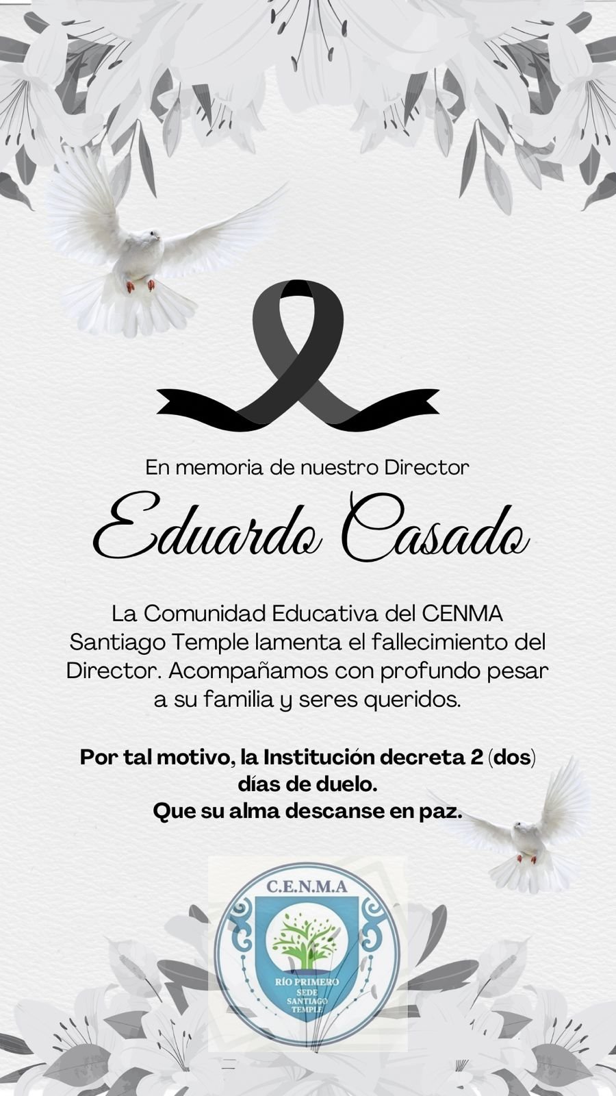 fallecimiento de eduardo casado