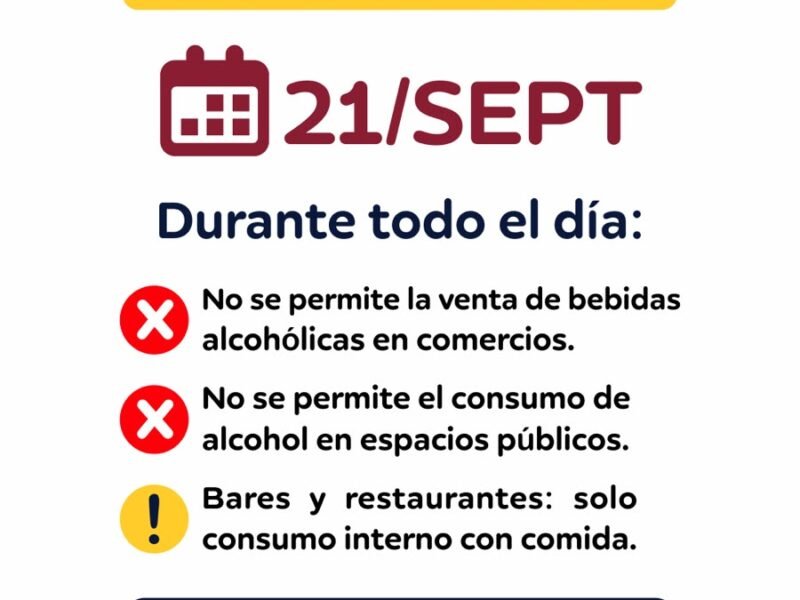 21 de septiembre: rigen restricciones para la venta y el consumo de alcohol en Santiago Temple